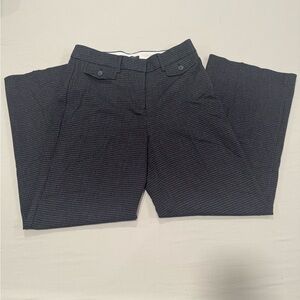 LOFT Navy Checkered Curvy Trousers